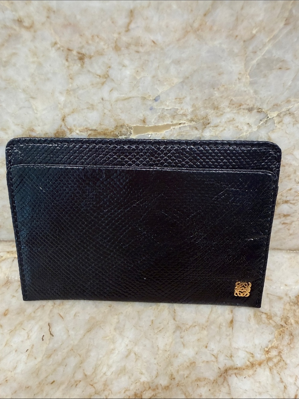 Loewe Card Holder with Gold Accent